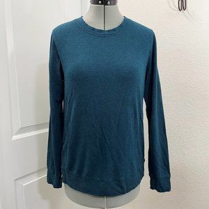 Matty M Teal Crew Neck Sweater with Side Zippers